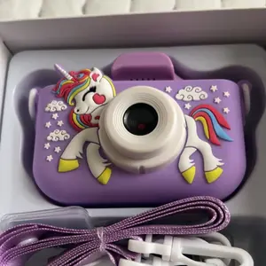 Toy Unicorn Mini Camera for Kids, Selfie Digital Camera, USB Rechargeable Camera with Memory Card, Strap, Reader, Birthday Christmas Gift for Boys Girls #GLOBAL PICKS