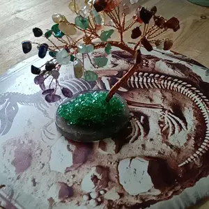 Crystal Money Tree with Agate Base, 1 Count Feng Shui Gemstone Bonsai Decor, Home Decor Ornament for Living Room, Bedroom, Office, Home Decor, Room Accessories, Jade Green
