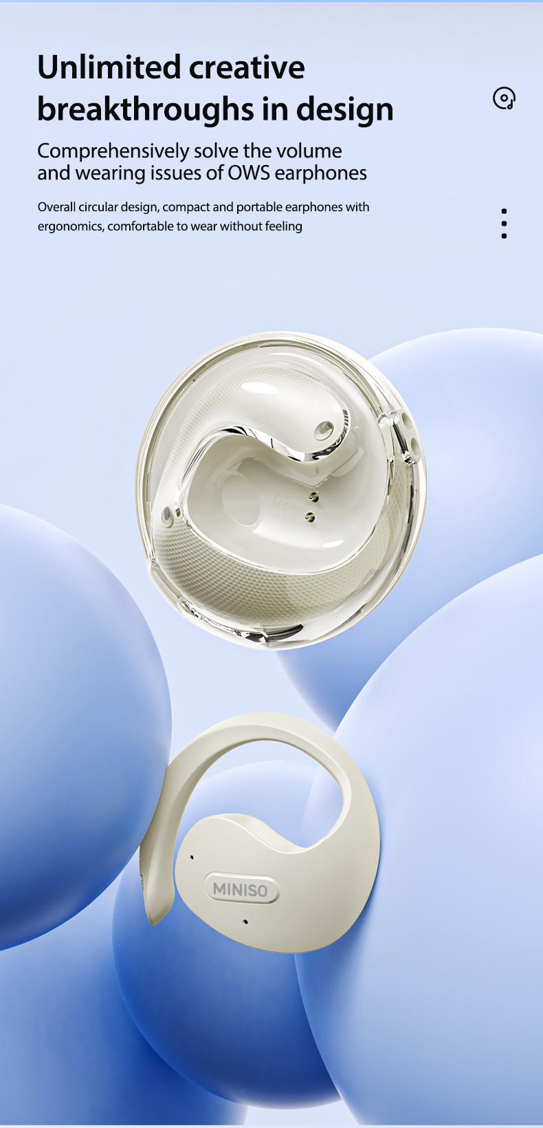 MINISO X15Pro Wireless Headphones Bluetooth 5.4 Sport Earphone Support 135 Languages HIFI Sound Quality