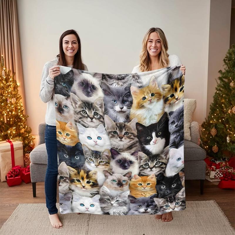 Cute Cat Pattern Blanket, Soft Comfortable Throw Blanket, Air-conditioned Room Blanket, Warm Nap Blanket for Home & Office, Fluffy Blanket Cute Cat Pattern Blanket, Soft Comfortable Throw Blanket, Air-conditioned Room Blanket, Warm Nap Blanket for Home & Office, Fluffy Blanket