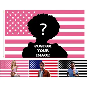 Decor Art Custom Pink America Flag, Personalized Photo Flag Double Stitched Weatherproof, Custom Design Tapestry for Garden Yard Dorm Room valentine's gift for bf Tapestry