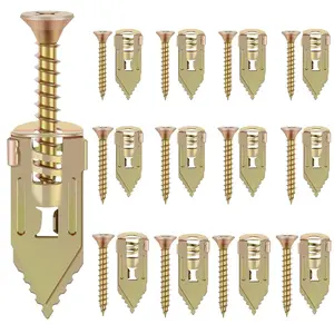 80 count Self Drilling Drywall Anchors and Screws Kit, Upgraded 3 Sizes Zinc Plated Steel Self Drilling Drywall Anchors Screws, No Pre-Drill No Holes, Metal Screw Anchors Kit for Wall HangingQuesear