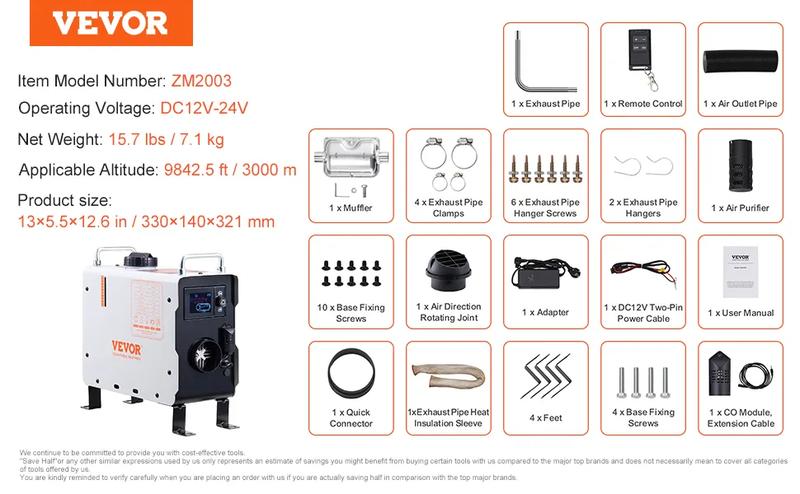 VEVOR Diesel Air Heater, TikTokShopBlackFriday, 2kw/5kw/8kw, With an adapter, without an adapter,Portable Parking Heater Fast Heating Low Noise, Diesel Heater for Truck RV Trailer Camper Van Boat and Indoors VEVOR Diesel Air Heater, TikTokShopBlackFriday, 2kw/5kw/8kw, With an adapter, without an adapter,Portable Parking Heater Fast Heating Low Noise, Diesel Heater for Truck RV Trailer Camper Van Boat and Indoors