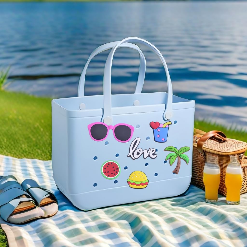 DIY Charms for Beach Bag, 30pcs Accessories Letters Flowers Baseball Beach Cute Decoration Bag Charms for Beach Bag Rubber Tote Beach Bags DIY Charms for Beach Bag, 30pcs Accessories Letters Flowers Baseball Beach Cute Decoration Bag Charms for Beach Bag Rubber Tote Beach Bags