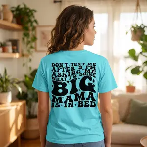Big Mama Is In Bed T-Shirt | Retro Psychedelic Text Tee