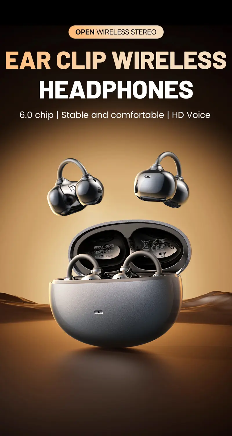 Open-ear C-Bridge wireless earbuds