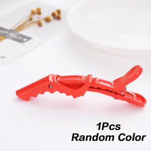 1Pcs Alligator Hair Clips for Styling Sectioning, Non-slip Grip Clips for Hair Cutting, Durable Women Professional Plastic Salon Hairclip with Wide Teeth & Double- Hinged Design(Random Color )