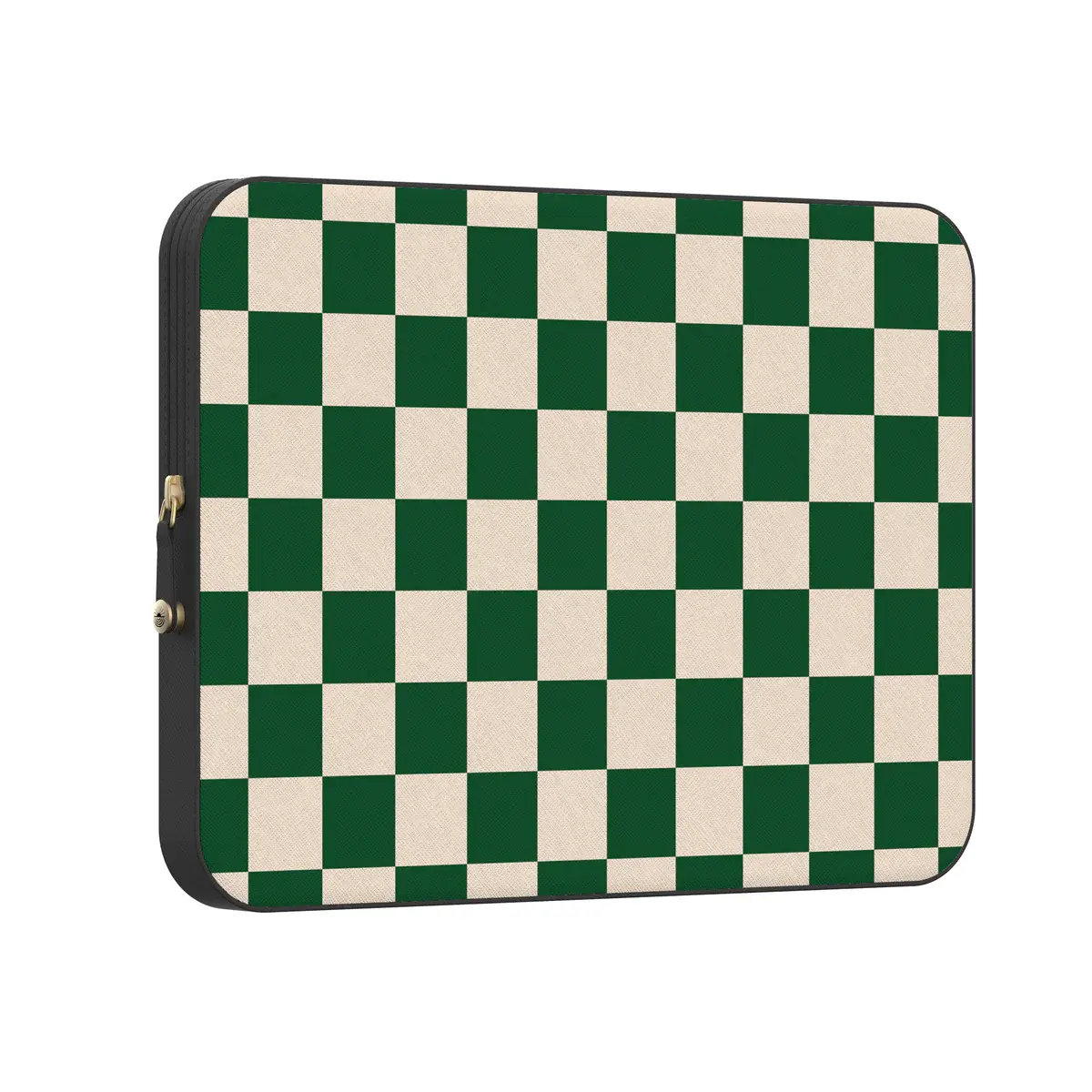 Casely Protective MacBook Laptop Sleeve Case - Green Checkerboard, PU Leather, Durable Print, Precise Fit, Multi-Size, Lightweight, for Daily Use, Form-Fitting Design