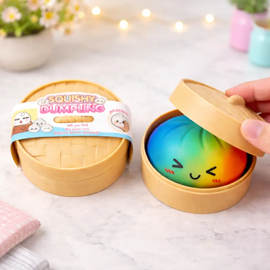 1PC Adorable Dumpling Stress Relief Toy, Cute Kawaii Soft Squeeze Stress Relief Ball,  Assorted Color Sensory Fidget Toy