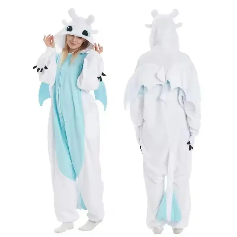 New Toothless Dragon Adult Unisex Onesie Jumpsuit - Pajama Set, Nightwear, Loungewear, How to Train Your Dragon Cosplay Party Costume, Homewear, Asian