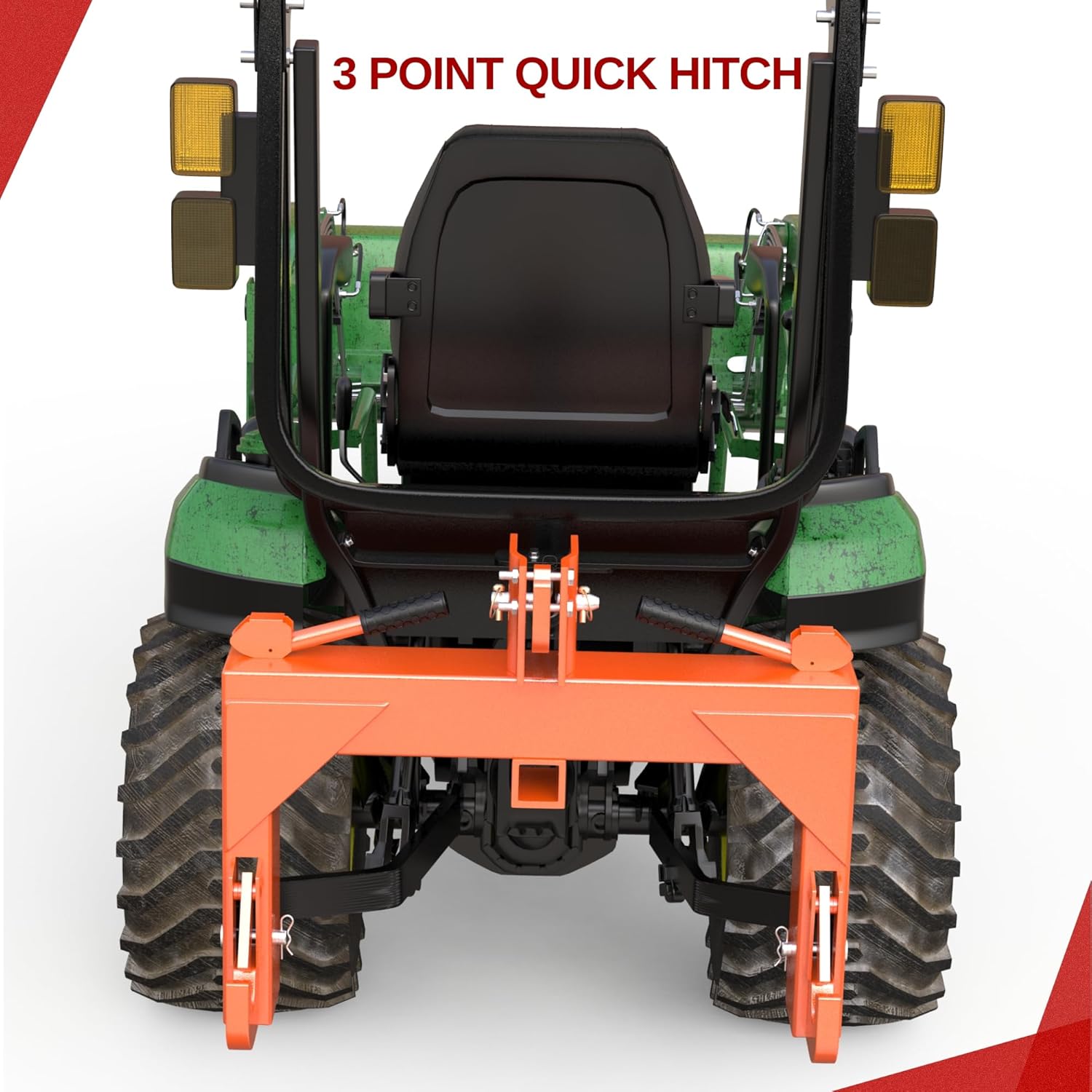 YITAMOTOR 3 Point Quick Hitch, 3000 lbs 3-Pt Attachments with 2" Receiver Hitch Adaptation to Category 1 Tractor with 5 Level Adjustable Bolt YITAMOTOR 3 Point Quick Hitch, 3000 lbs 3-Pt Attachments with 2" Receiver Hitch Adaptation to Category 1 Tractor with 5 Level Adjustable Bolt