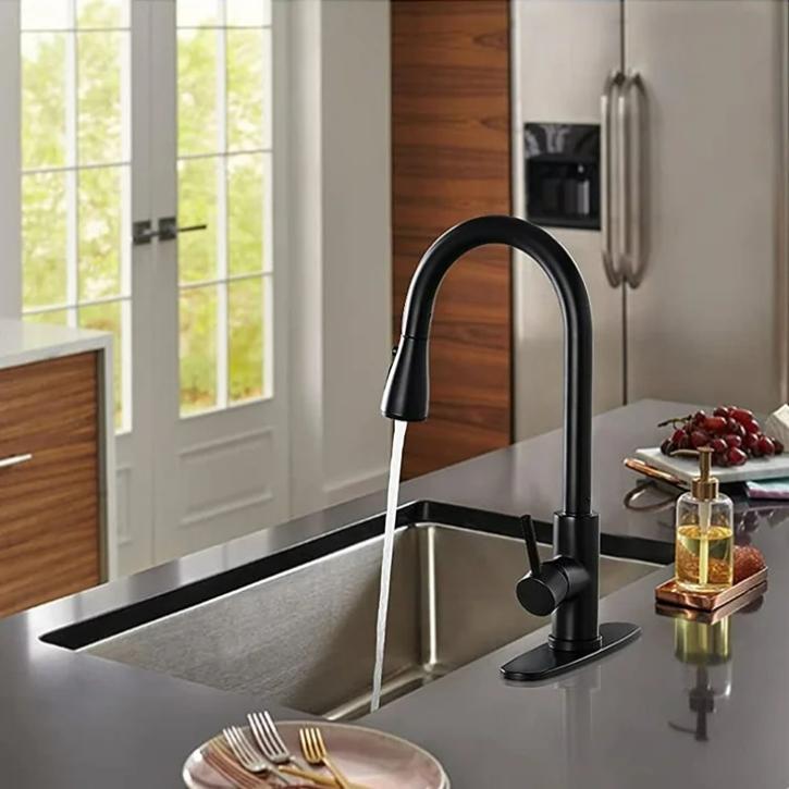 PHANCIR Kitchen Faucet with Pull Down Sprayer, High Arc Single Handle, Brushed Nickel, Brushed Go Home ld Finish  Modern Durable Steel
