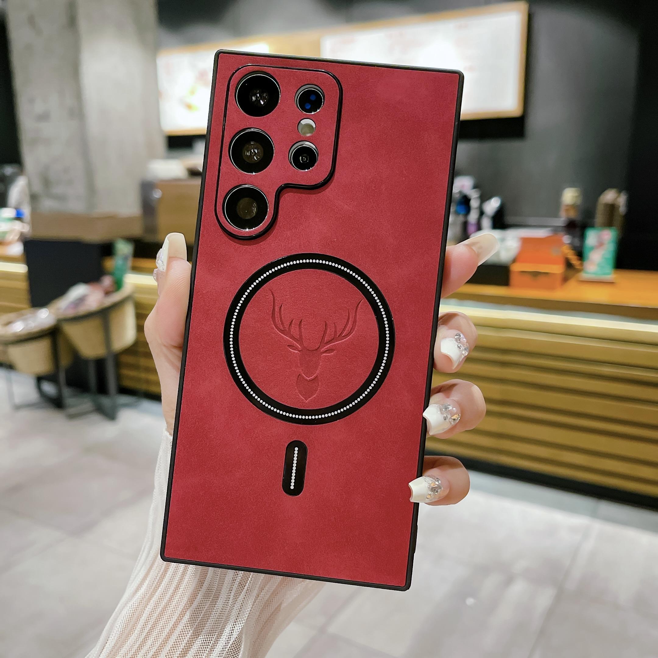 Magnetic Wireless Charging Leather Phone case for Samsung S25 Ultra S24 S23 S22 S21, Soft Shockproof case with Full Lens Protection Magnetic Wireless Charging Leather Phone case for Samsung S25 Ultra S24 S23 S22 S21, Soft Shockproof case with Full Lens Protection