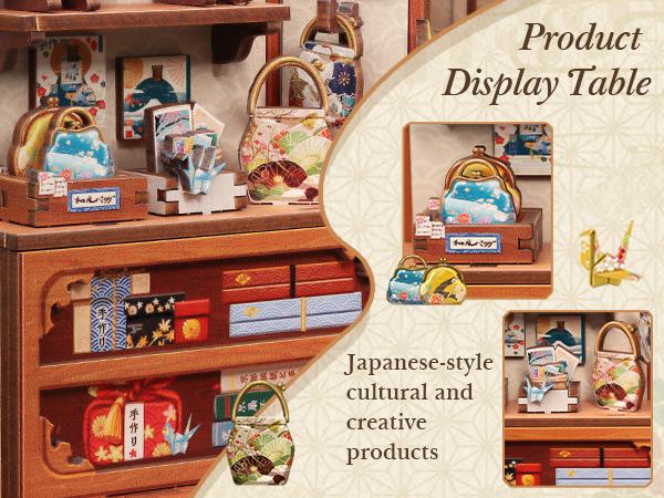 CUTEBEE Japanese Fan Shop Dollhouse Kit | Handmade 3D Wooden Miniature House Decor | Perfect Black Friday & Holiday Gift for Adults and Teens