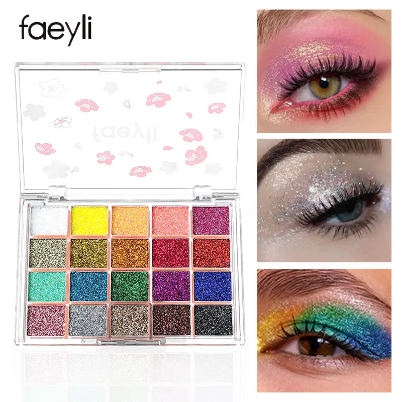 Chunky Glitter Eyeshadow Palette - Holographic Sparkling Sequins Powder, Vibrant Metallic Shimmer Colors, Long-Lasting Waterproof for Eyes-Face-Body, Stage-Festival Cosmetic for Women Beginners makeup
