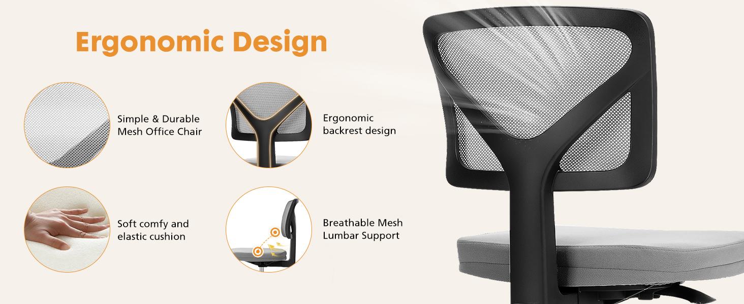 Furnest Furniture Indoor Furniture Chair Height Adjustable Armless Low Back with 360° Rolling Swivel Wheels for Small Space, Office, Bedroom Furnest Furniture Indoor Furniture Chair Height Adjustable Armless Low Back with 360° Rolling Swivel Wheels for Small Space, Office, Bedroom