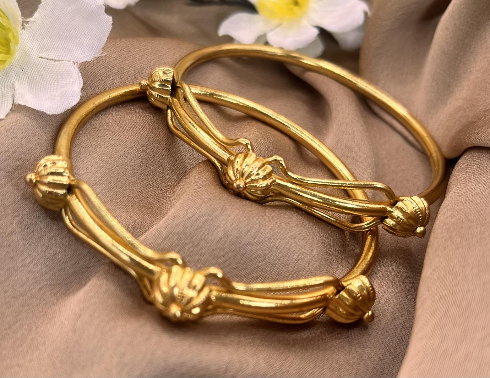 24K gold plated bangle set. PMB3. Sz 2.4