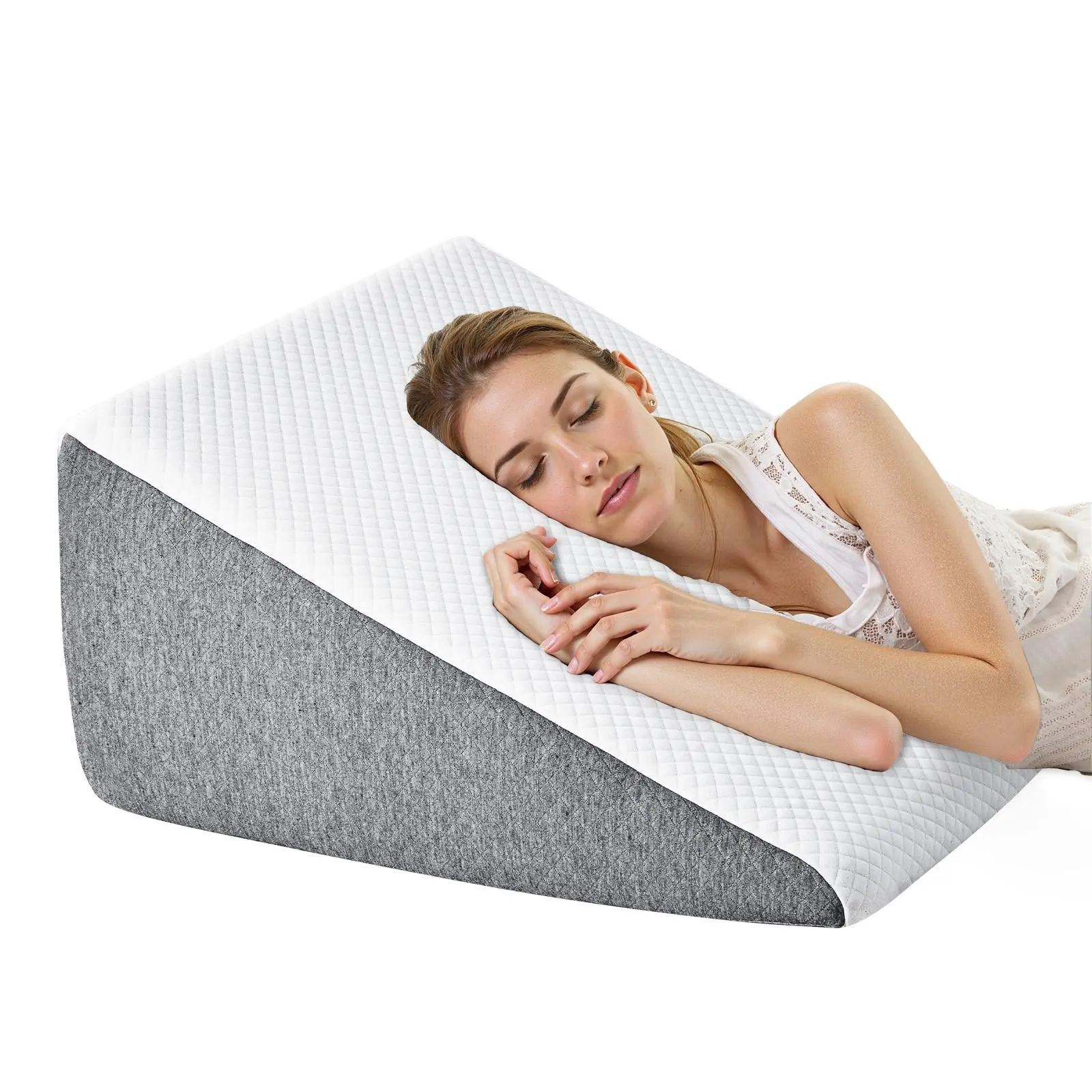 Sweetcrispy Ergonomic Breathable Anti-Allergic Triangle Wedge Pillow - Sleep Cushion for Sleep Apnea, Neck Pain Relief, Post Surgery Comfort