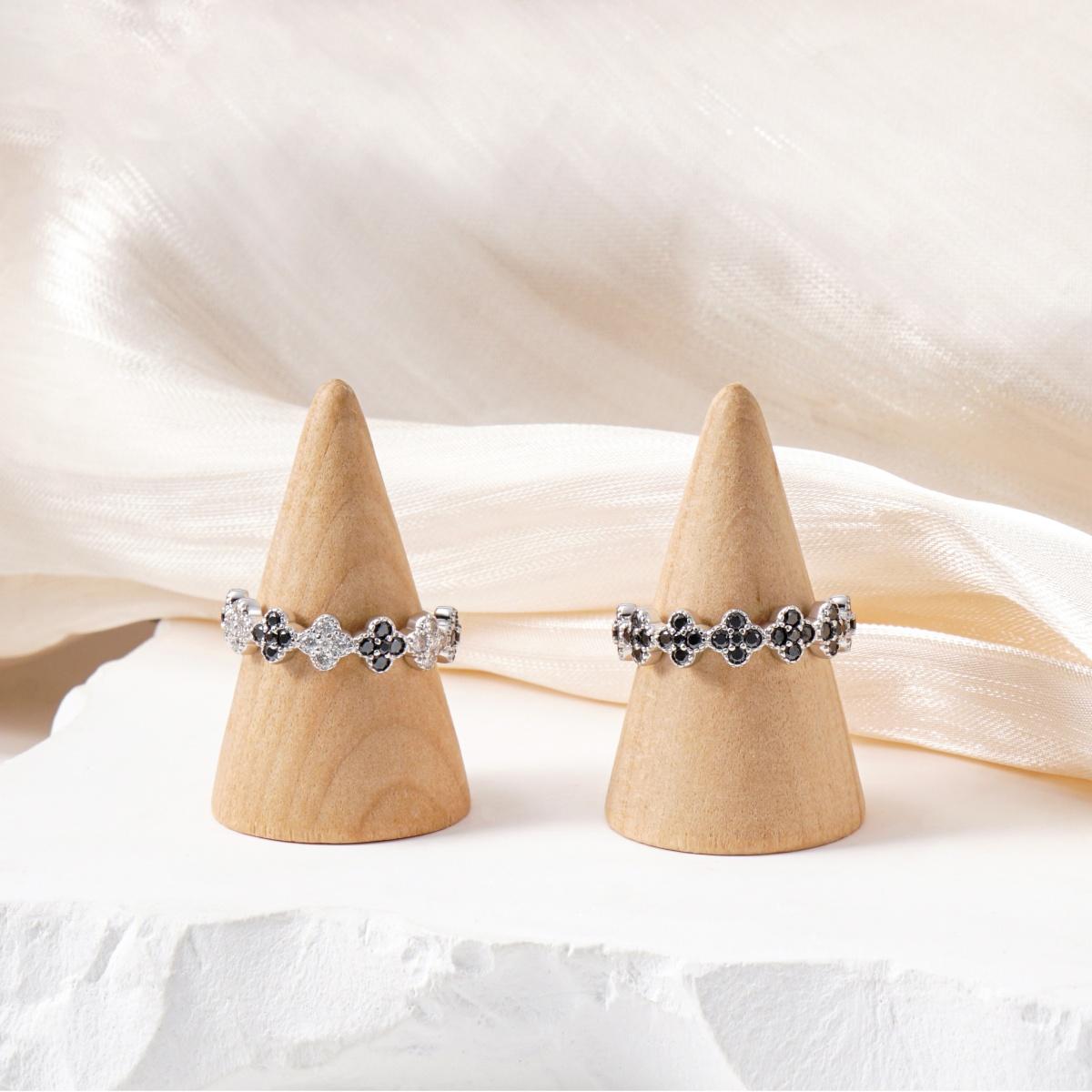 Delzzad 0.6ct Luxury Floral Eternity Band Cluster Ring Synthetic Moissanite Wedding Bands Ring S925 Moissanite Jewelry Perfect Birthday Engagement Wedding Anniversary Gift