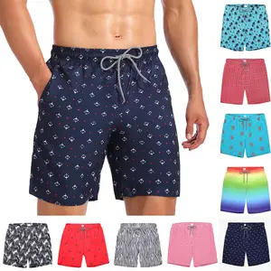 Men's Quick Dry Swim Trunks, Elastic Drawstring Waist Beach Board Shorts, Pool, Beach & Vacation