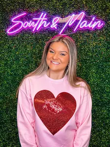 Red Heart Sequin Sweatshirt