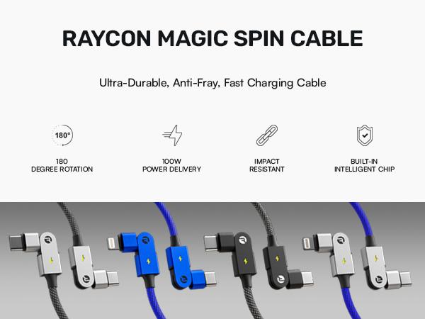 Magic Spin Cable - Fast Charging Cable for Mobile Phones and Electronics