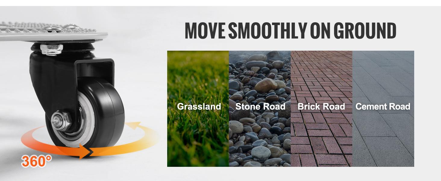 VEVOR Stair Climbing Cart, TikTokShopBlackFriday, Max. 550 lbs Load Capacity, Foldable Hand Truck with 32.3-45.7 inch Adjustable Handle Height, 4 Universal Wheels & 2 Elastic Ropes, Multipurpose Dolly for Warehouse Shopping