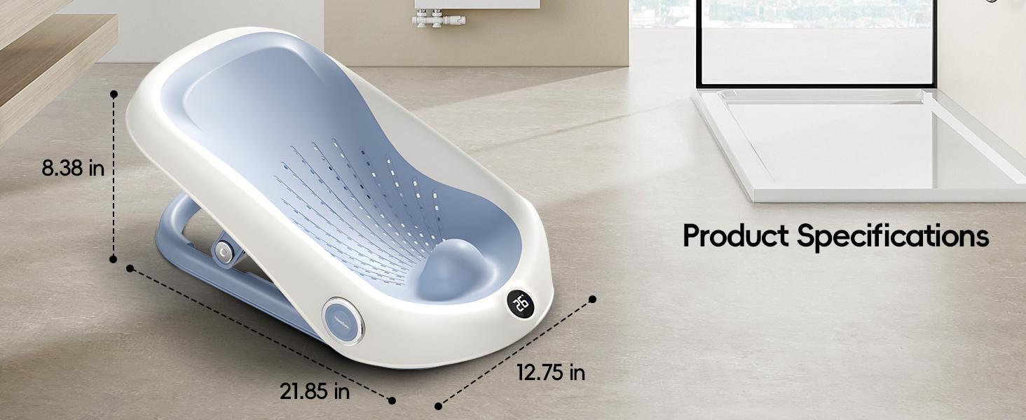 Ultra-Soft Baby Bath Support Newborn Bathtub with Smart Digital Thermometer Adjustable Ergonomic Non-Slip Spine-Support Infant Tubs for Bathtub Sink Bathroom Collapsible with Temperature Sensing Folding portable collapsable Baby Bath Tub Waterfall Ultra-Soft Baby Bath Support Newborn Bathtub with Smart Digital Thermometer Adjustable Ergonomic Non-Slip Spine-Support Infant Tubs for Bathtub Sink Bathroom Collapsible with Temperature Sensing Folding portable collapsable Baby Bath Tub Waterfall