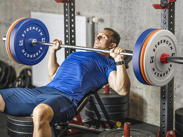 【 Olympic Games  Plates】Bearbro Colored Bumper Plates set, Color Olympic Bumper Plates, High Bounce Bumper Weight Plate with Steel Insert, 2-Inch Universal Fit, Strength Training Weight Lifting Plate for Fitness Workouts