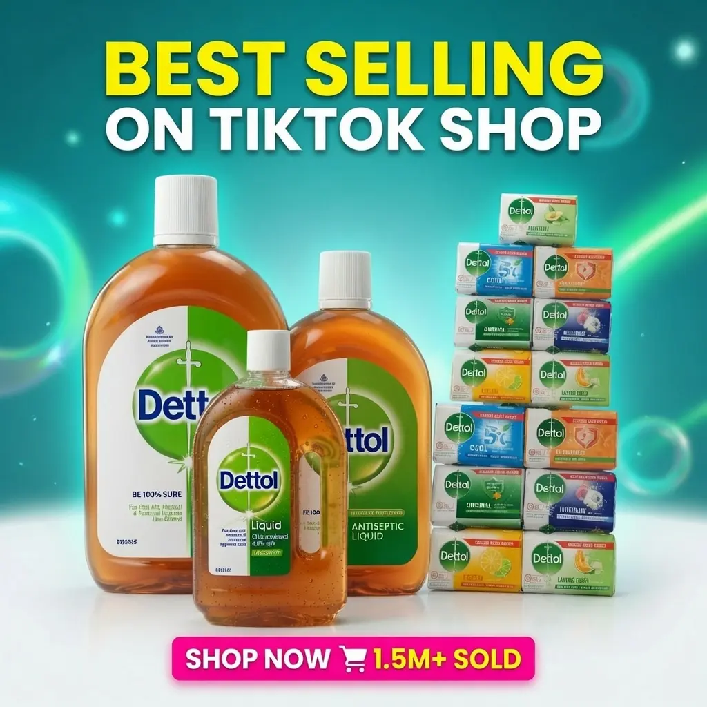 Dettol Antiseptic Liquid Multi-Pack (500ml, 750ml, 1L) & Original 100g Soap Bar - Alcohol-Free Male Face&Body Cleansing, Skin Repair, Freshening Bath & Body Care
