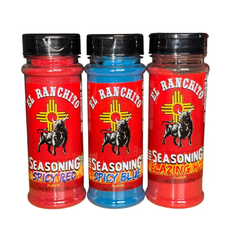 3 Seasoning Bundle - Spicy Red, Spicy Blue & Blazing Hot Flavors 2.8oz Each