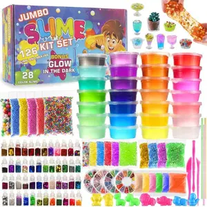 126-Piece DIY Slime Kit for Kids Ages 5+ | Slime Making Set for Girls & Boys, Birthday & Easter Gifts, Includes Crystal Slime, Glow-in-the-Dark Powder, Glitter Jars & Fun Supplies