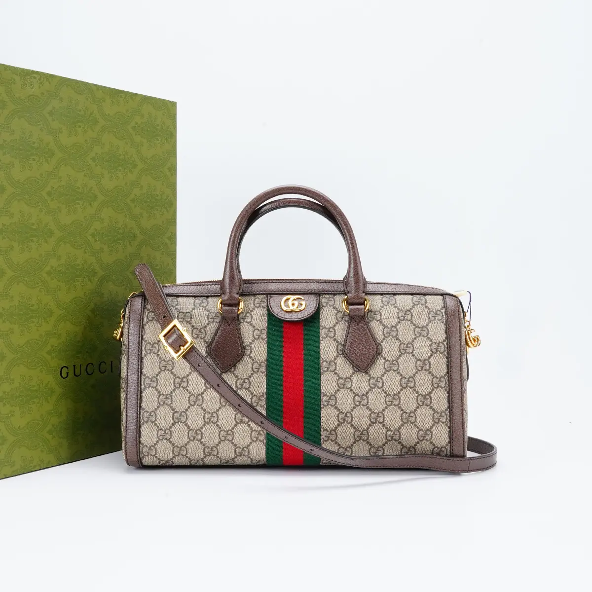 Pre-owned GUCCI PVC Crossbody Bags GG Ophidia Medium Boston Top Handle Bags BGT130086