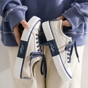 Women's Canvas Sneakers Retro Contrast Stitching Canvas Shoes Non-slip Casual Walking Sneakers Indoor Outdoor Springfresh