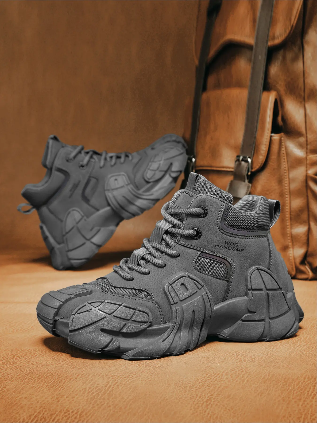2025 New Men's High-Top Casual Durable Outdoor Hiking Shoes, Outdoor Footwear | Military Style & Street Fashion Fusion, Functional & Stylish, Non-Slip Breathable, Perfect for Daily Wear & Outdoor Adventures - Autumn/Winter Must-Have!