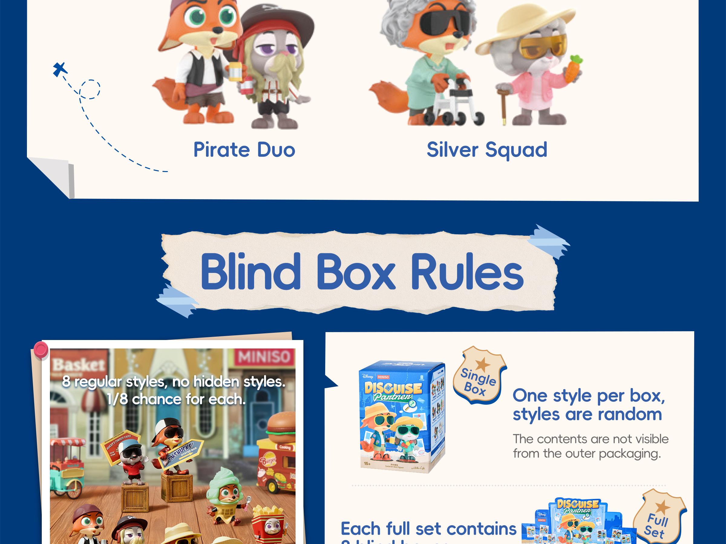 Disney Zootopia Partners Disguise Series Figurine Blind Box - Cute Desktop Ornaments for Couples, Random Surprise Gift Set for Girls Birthdays