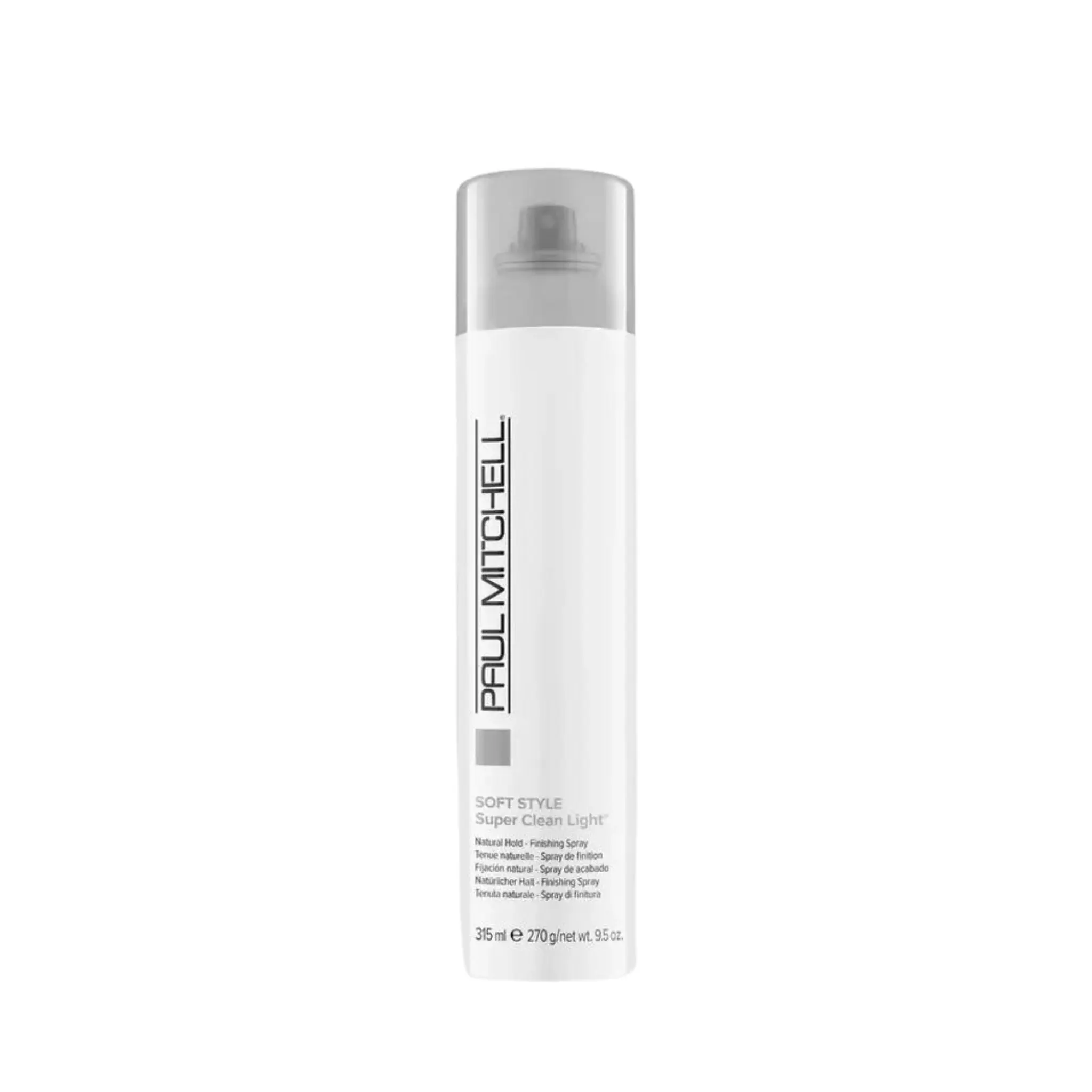 Paul Mitchell Super Clean Light Hair Spray - Cucumber-Scented, Lightweight, Fast-Drying, Soft Hold, Natural Finish, Unisex Vegan Cruelty-Free, Hedychium Extract, for Youth Wavy Fine Hair, 9.5 oz Finishing Touch Haircare Bottle, Hairspray