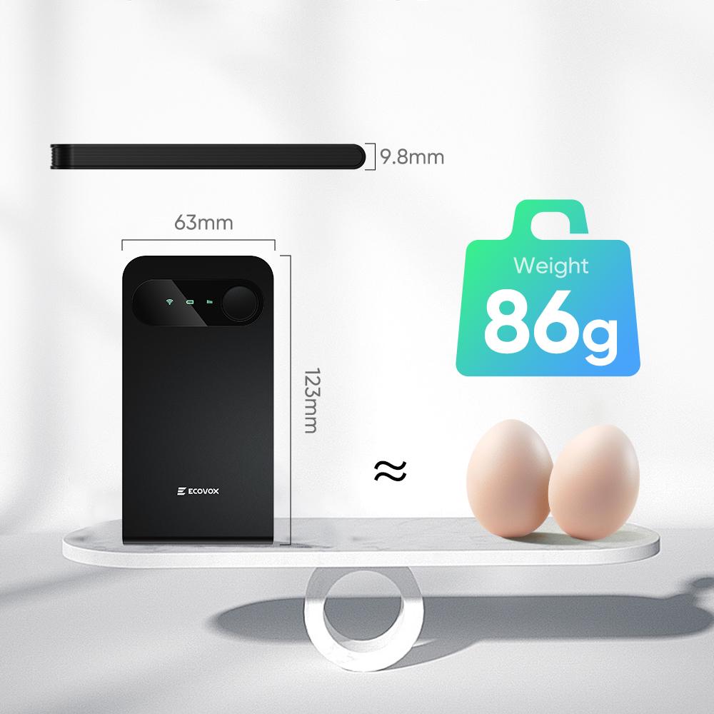 ECOVOX 4G Mini Portable WiFi Hotspot No SIM Card Free 1GB Data Connects 9 Devices for Travel Camping & Outdoor Use
