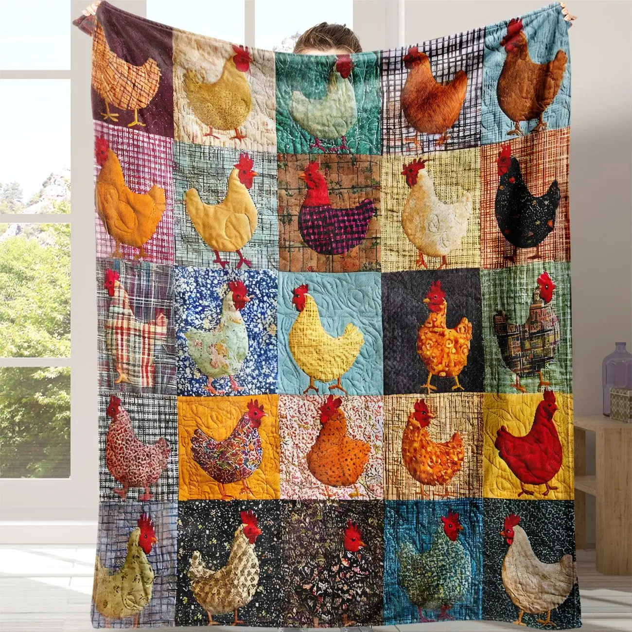 Cute Chicken Pattern Blanket, Soft Comfortable Throw Blanket, Warm Nap Blanket for Home Office Travel Camping, Soft Comfy Blanket, Soft Cozy Blanket, Cozy Throw Blankets