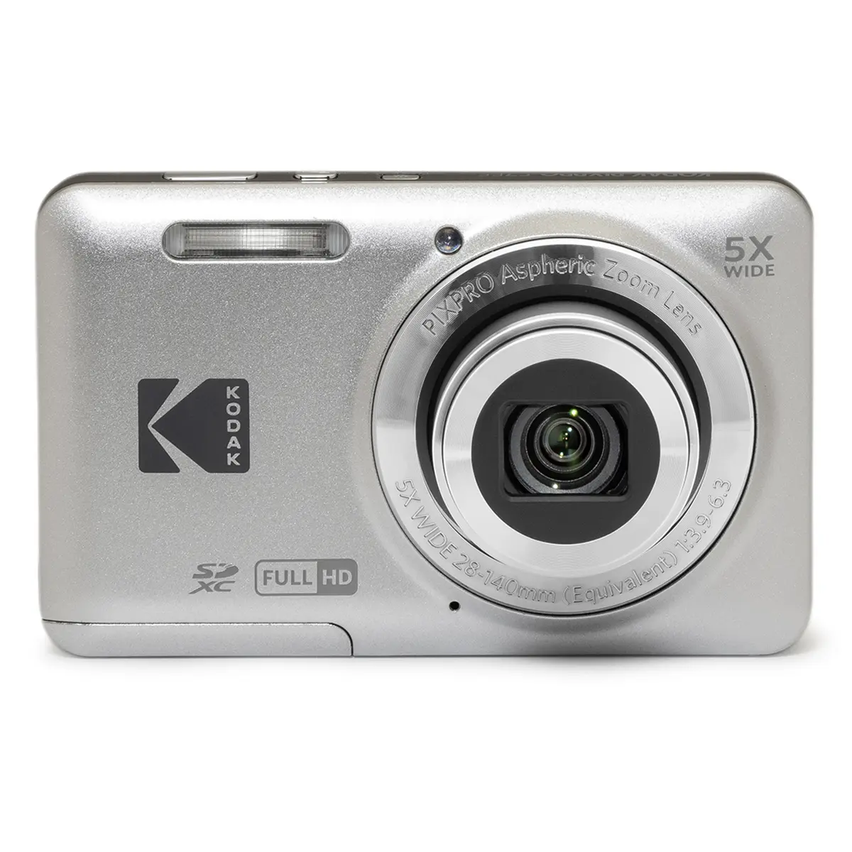Kodak PIXPRO FZ55 Friendly Zoom Digital Photo Camera - Silver, 28mm Lens, 5x Optical Zoom, Full HD High Definition, Rechargeable Battery, Portable for Amateurs and Seasoned Photographers, Portable Camera, High Definition Camera