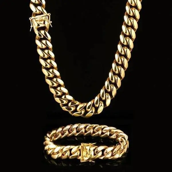 Men's Stainless Steel Cuban Link Chunky Necklace - Durable Fashion Accessory, Men's Accessories for Party, Birthday Daily Wear