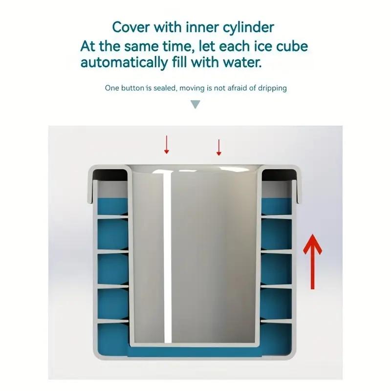 Quick Freezing Silicone Ice Cube Mold, Easy To Use And Durable, For Making Ice Cubes, Ice Buckets And Cylinder Cups Reusable Utensils Blue，christmas gifts