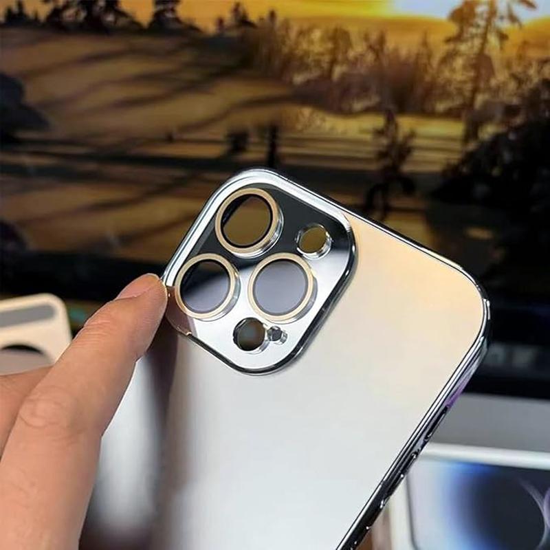 Electroplated Matte Acrylic Tempered Glass for iPhone Protective Case for iPhone 17 16 15 14 13 12 11/Pro/Max, 2025 New Ultra-Thin Original Color Acrylic Phone Cover