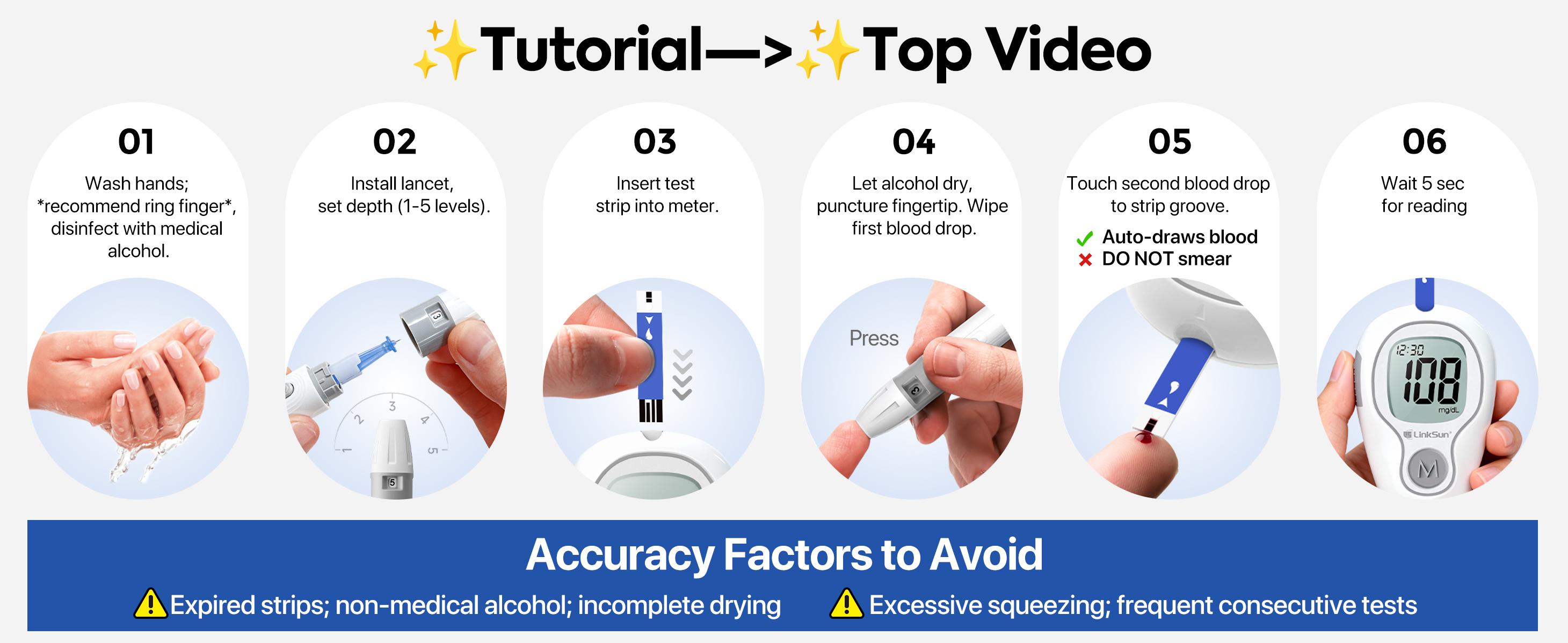 LinkSun G-425-3 Blood Glucose Monitor Kit with 100/50 Test Strips & 100/50 Lancets No-Coding Large Display 1 Lancing Device Control Solution Diabetes Testing Kit for Home Use Glucometer Kit for Fit & Healthy Lifestyles - Healthcare #SpringStatements