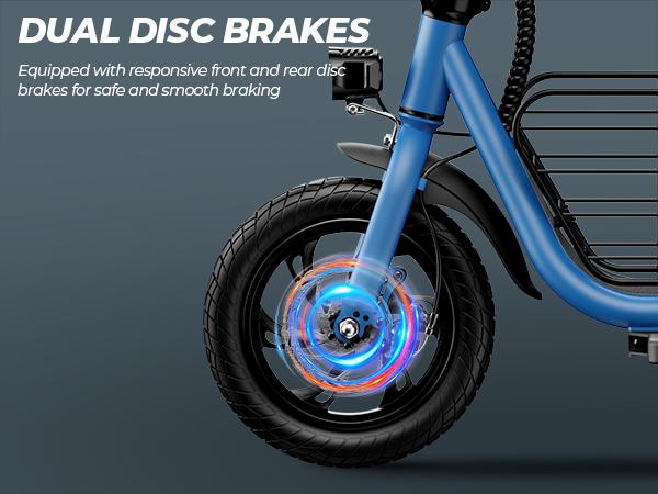 Windhorse C2-Cargo Electric Scooter with Seat Basket, 12.5'' Electric Commuting Scooter Adults 15.5MPH & 20 Miles Long Range, 450W Motor, Dual Disc Brakes, Foldable E-Scooter with Comfort Seat for Pets & Cargo, 265LBS Load