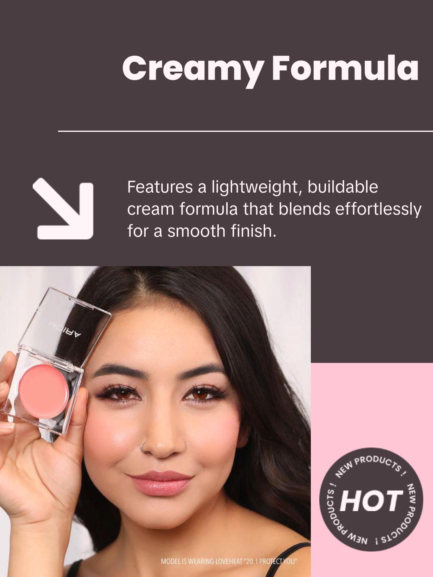 MOIRA Loveheat Cream Blush - Lightweight Makeup for Flawless Look - Coconut