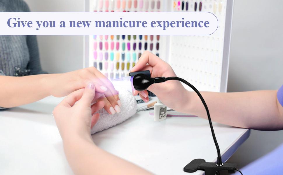 SAVILAND Mini LED Nail Lamp: USB-Powered Rotatable Gel Nail Dryer with Flexible Clip, Quick-Cure UV Light for Gel Polish and DIY Manicures