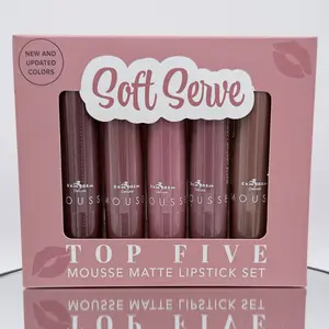 Soft Serve Mousse Matte Lipstick Five Piece Set -Italia Deluxe Lightweight Makeup Smooth Cosmetic