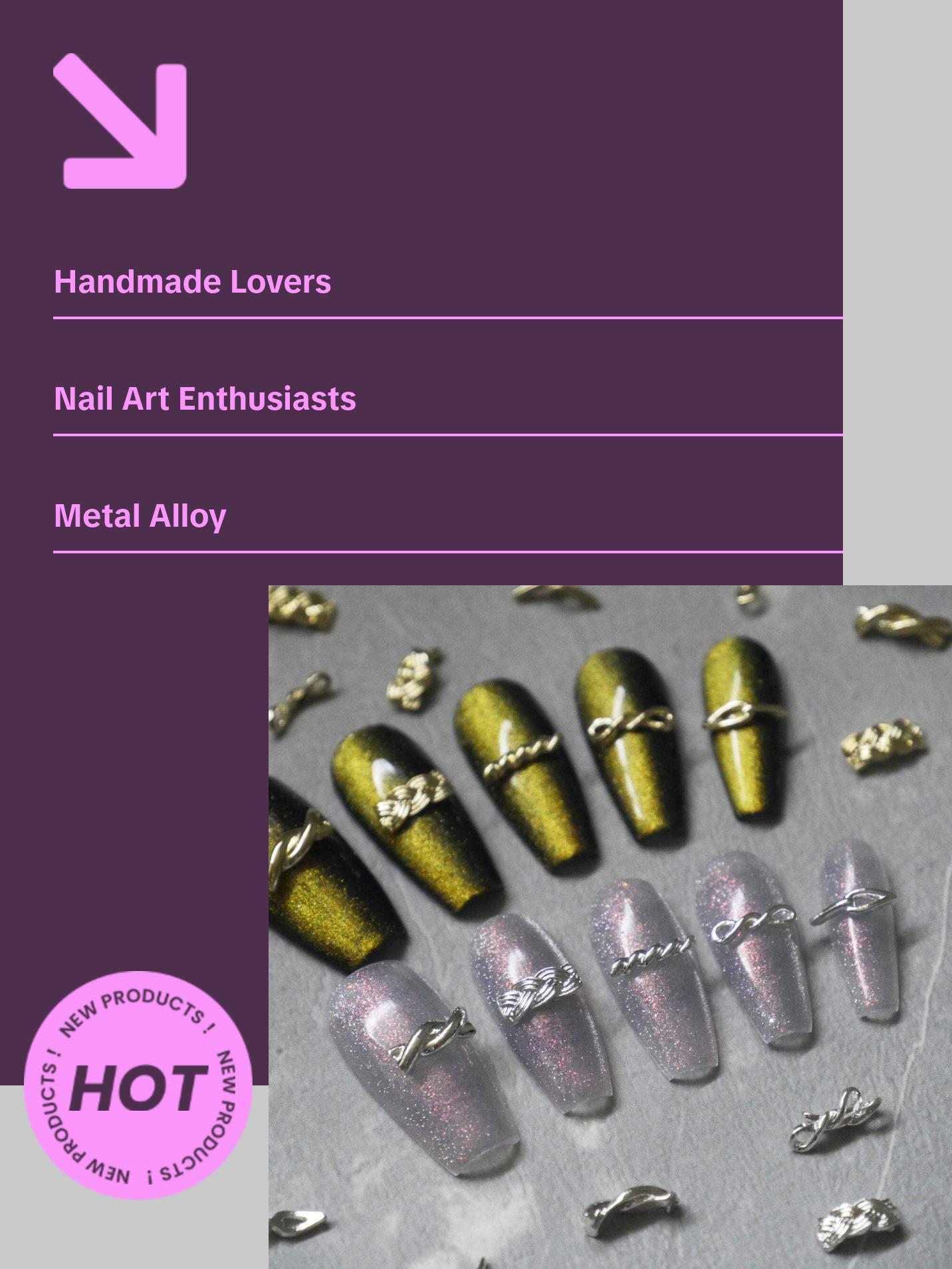 20pcs Braided Twist Knot Nail Studs