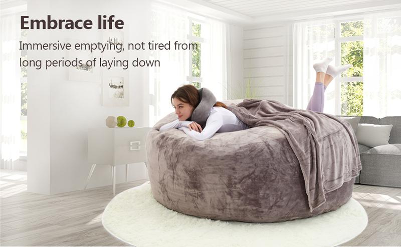 3FT/4FT/5'FT/Jumbo bean bag Lazy Sofa Beanbag Chair Extendable, Durable, Soft Memory Foam Furniture with Flannel Free Shipin USA